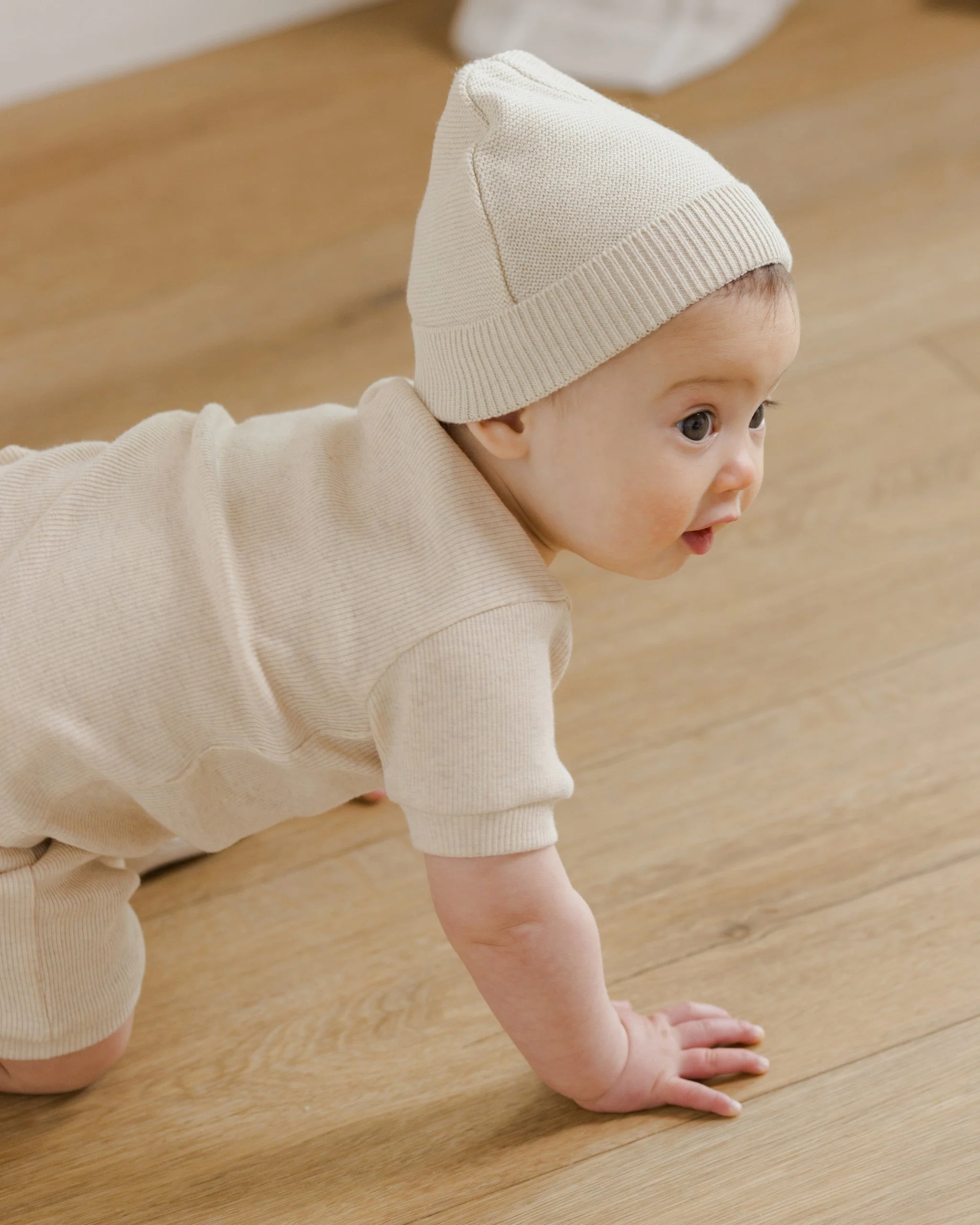 Baby Beanie || Heathered Natural - Image 4