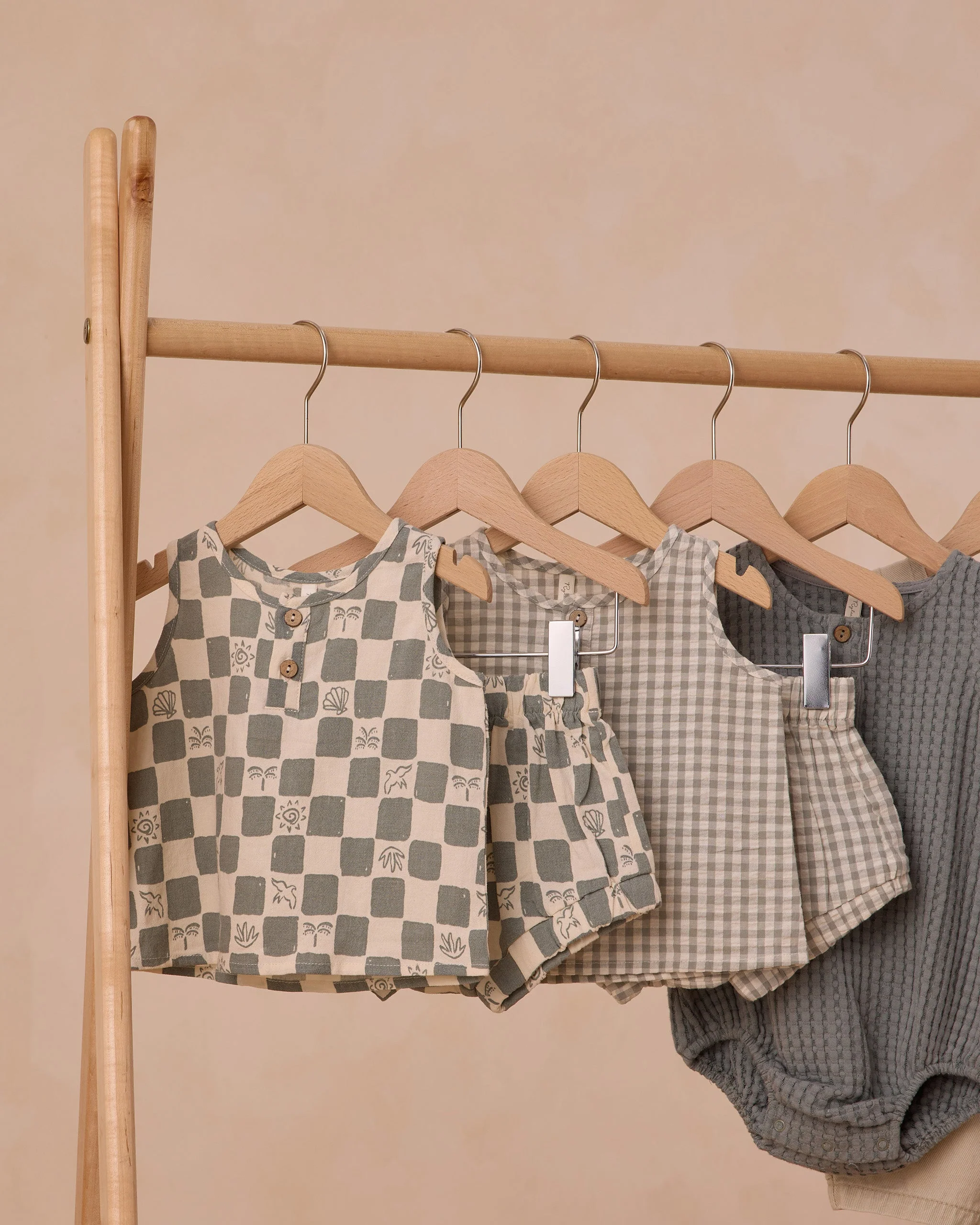 Baby Tank Set || Eucalyptus Gingham - Image 6