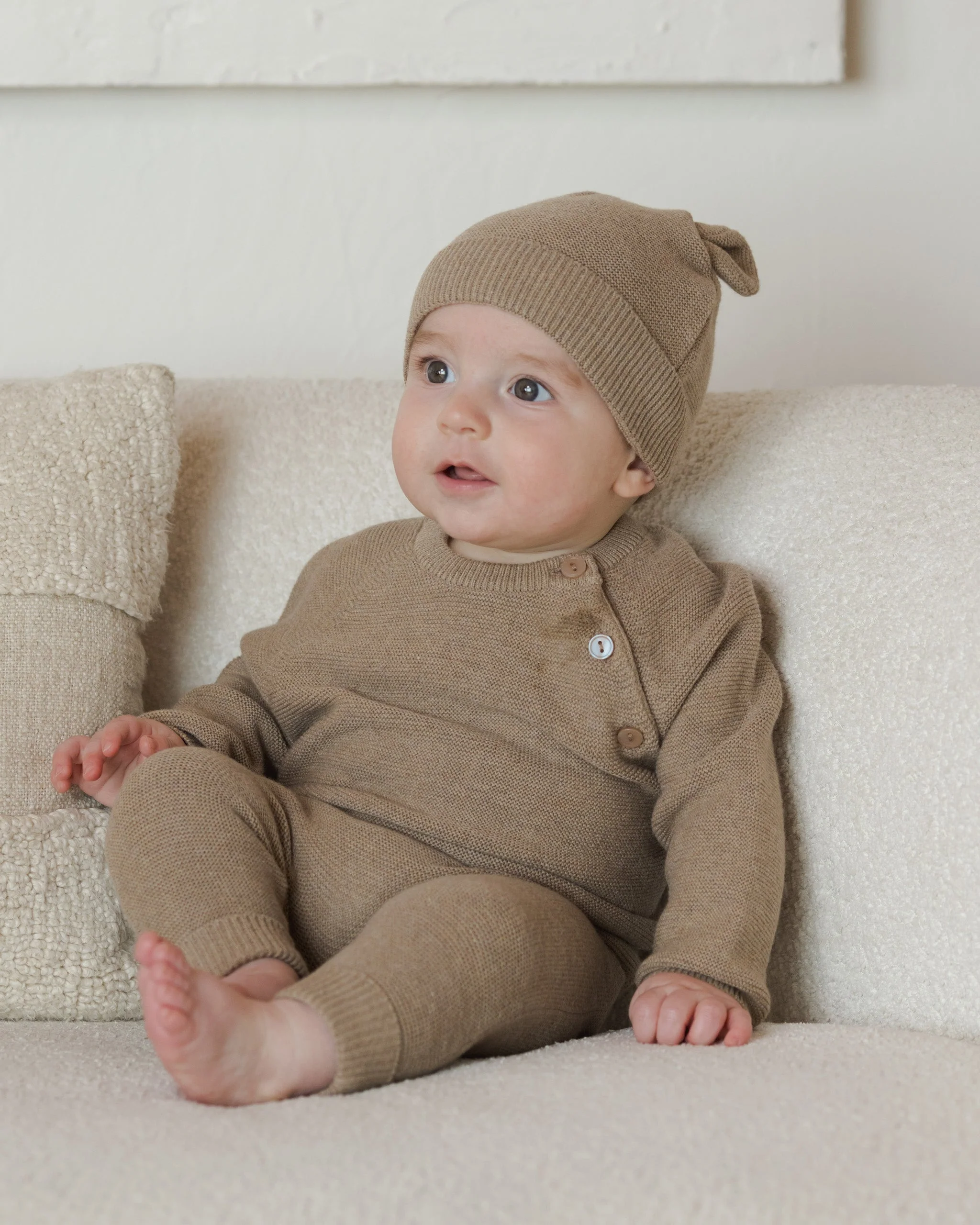Bailey Knit Sweater || Heathered Mocha - Image 3