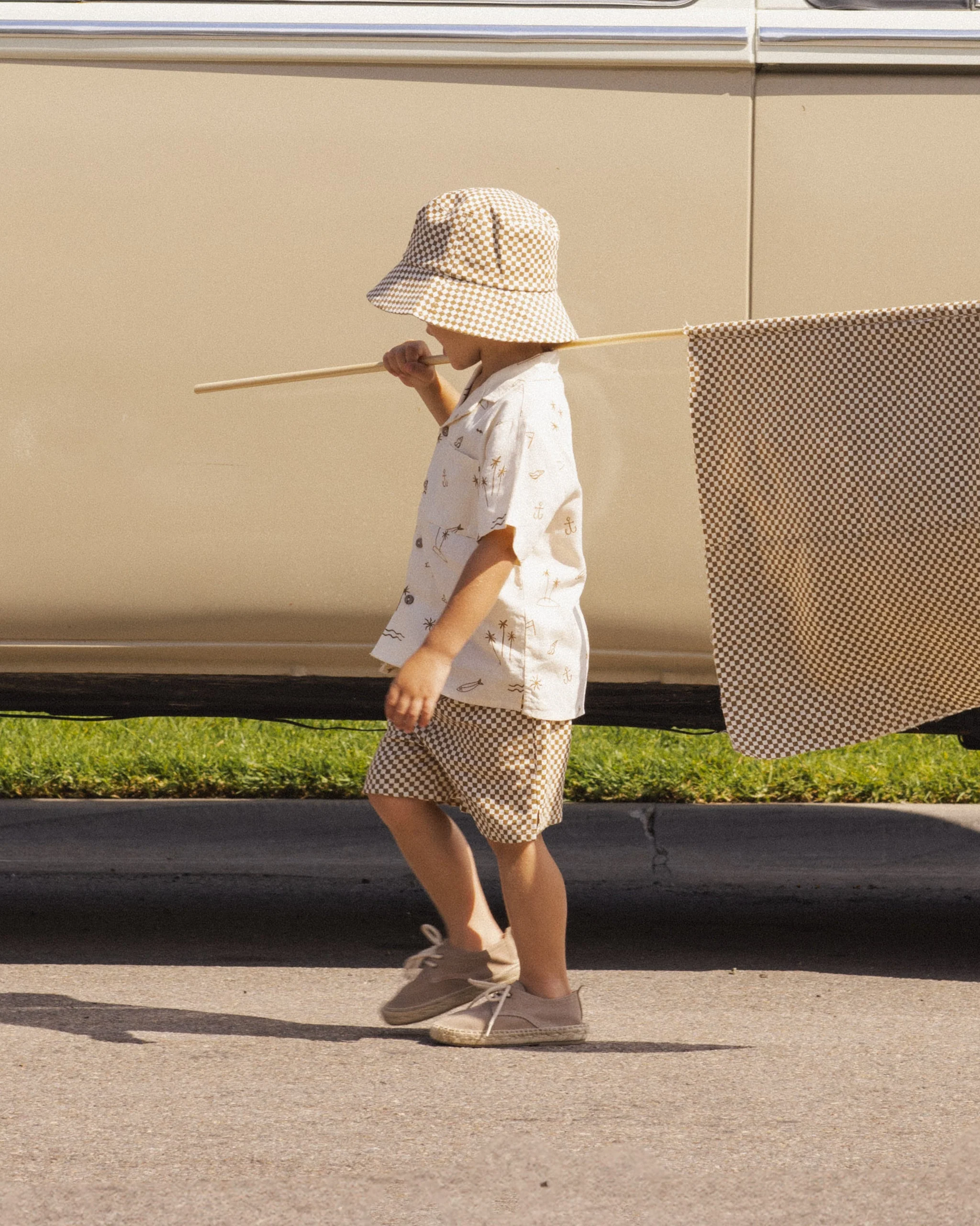 Bucket Hat Ocre Check - Image 4