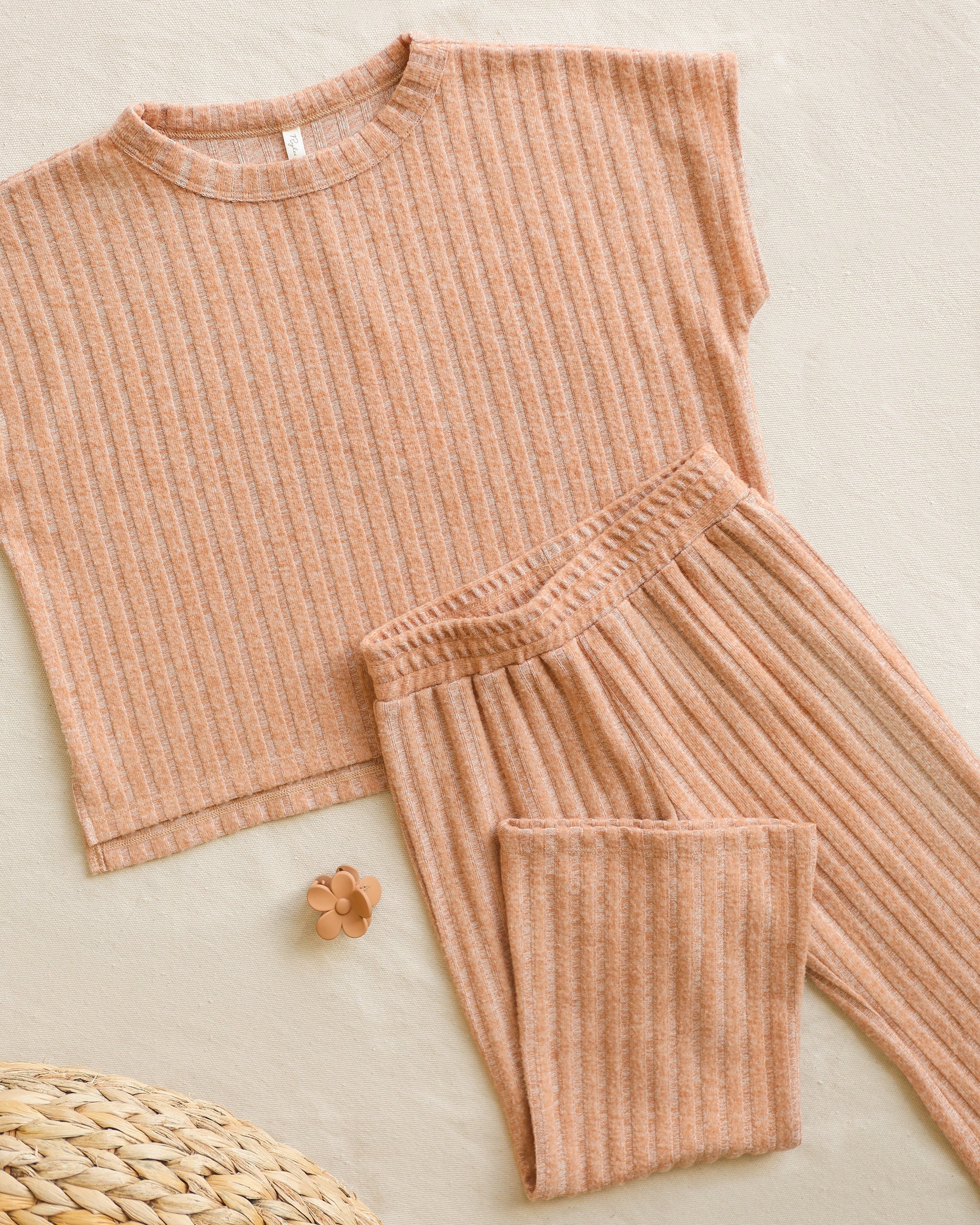 Cozy Rib Knit Set || Grapefruit - Image 3