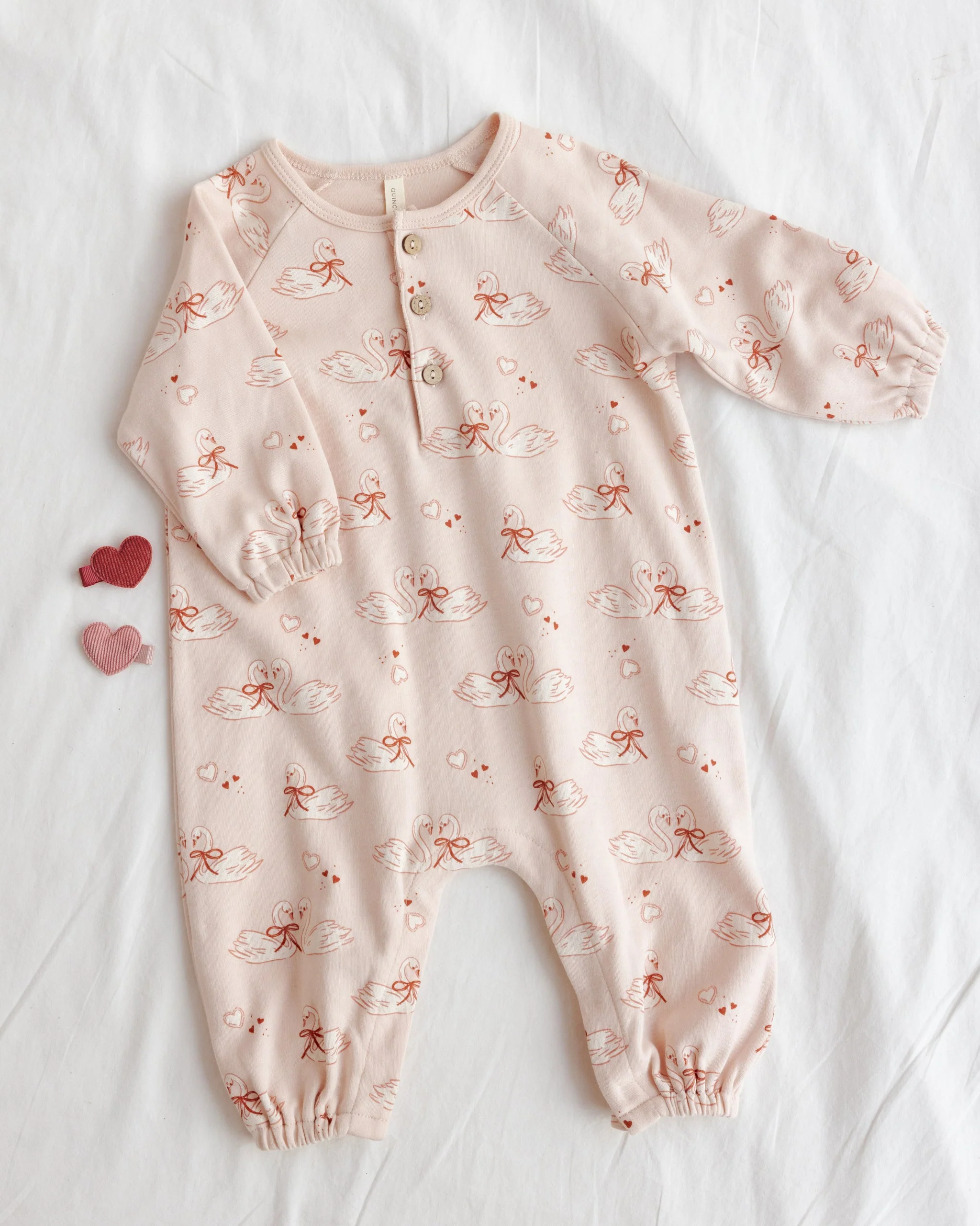 Henley Bubble Jumpsuit Swans - Image 3