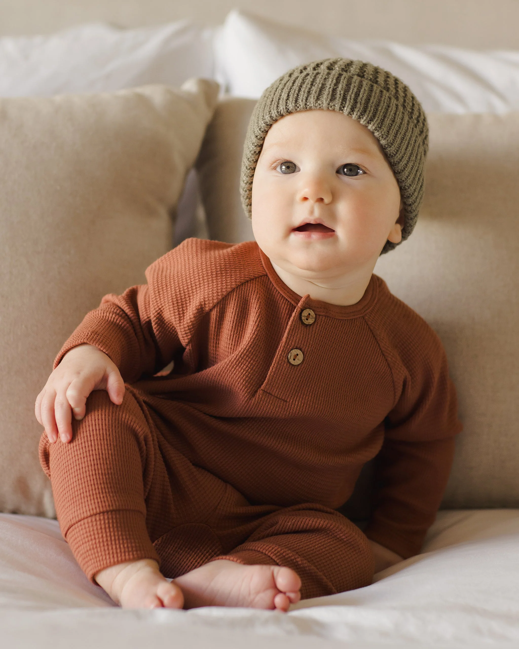 Henley Knit Top || Cranberry - Image 3