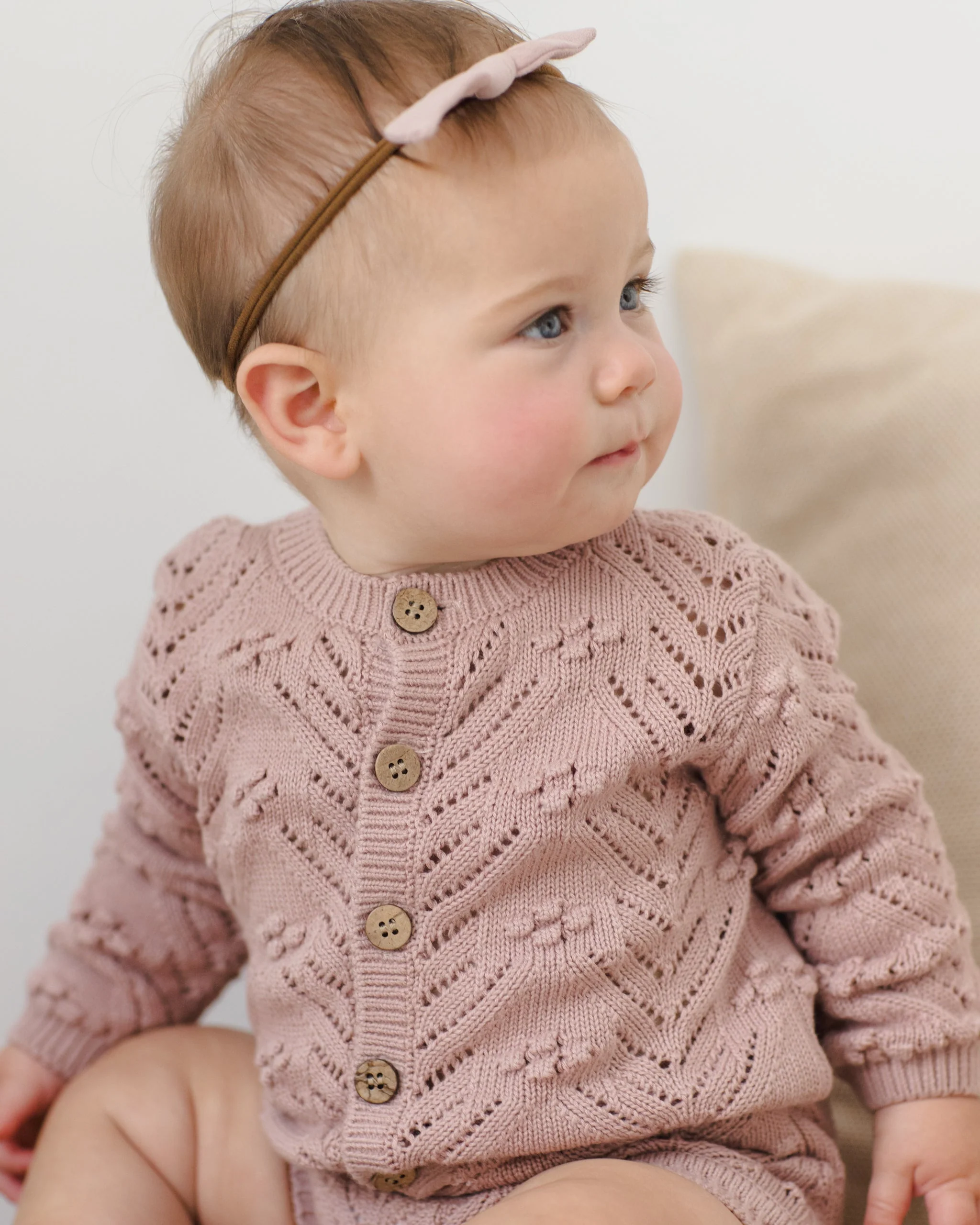 Knit Cardigan Mauve - Image 4