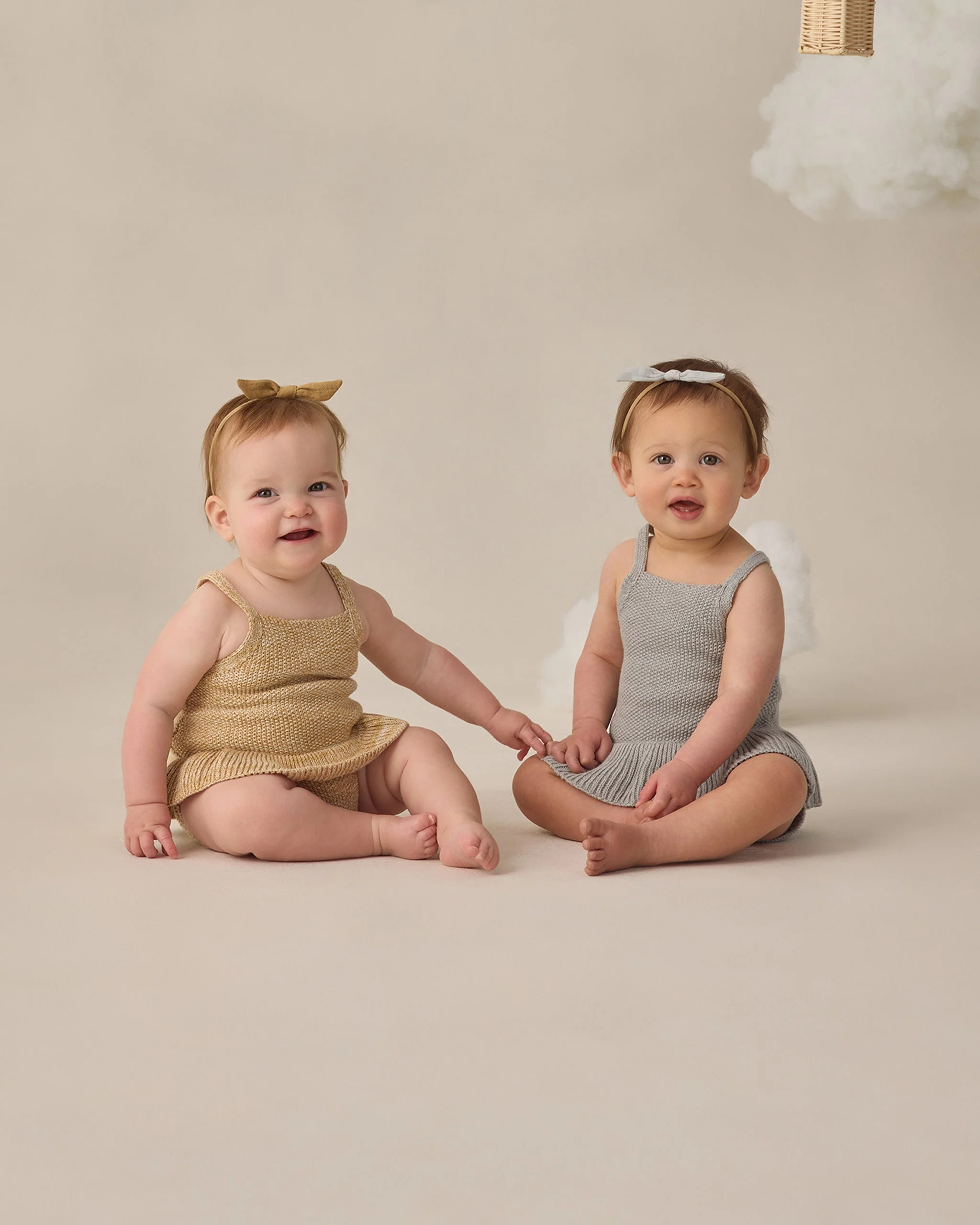 Knit Ruffle Romper Heathered Sky - Image 4