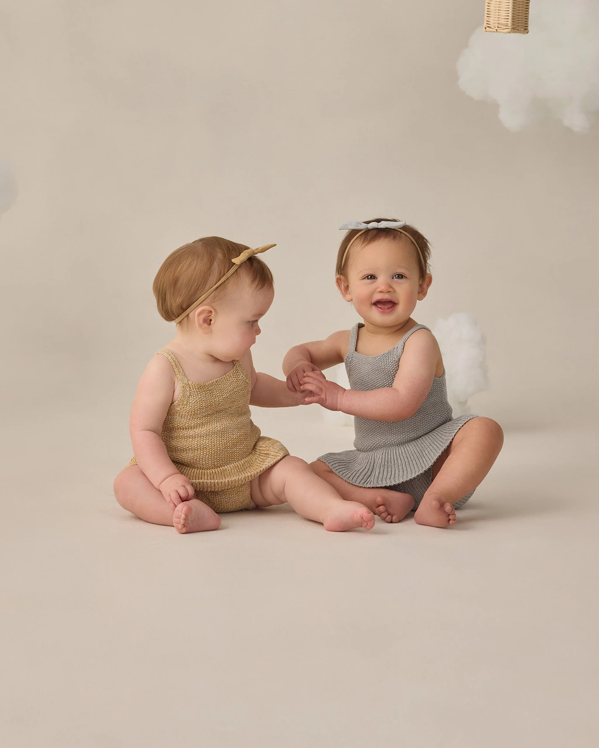 Knit Ruffle Romper Heathered Sky - Image 5