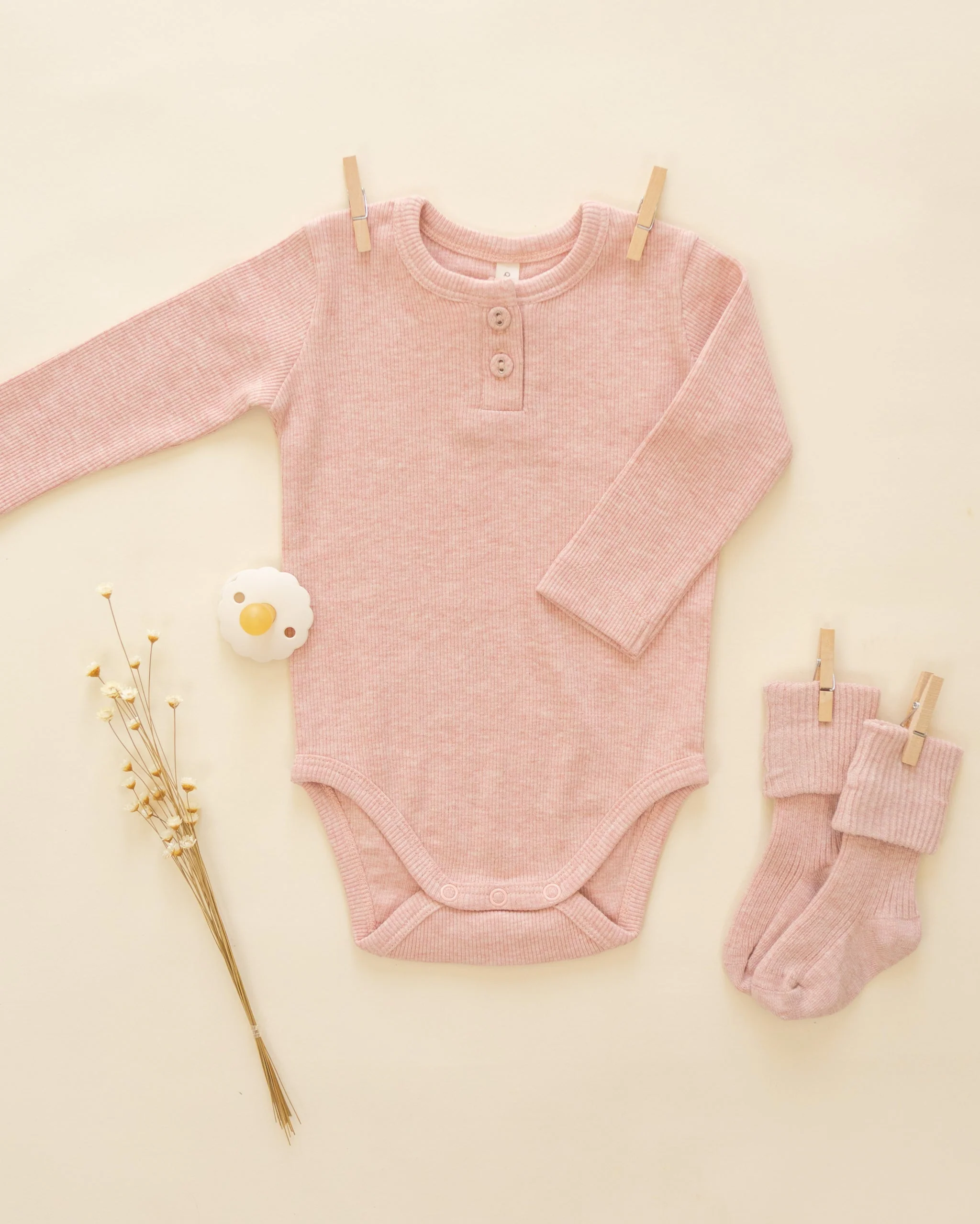 Melange Socks || Oatmeal, Rose - Image 6
