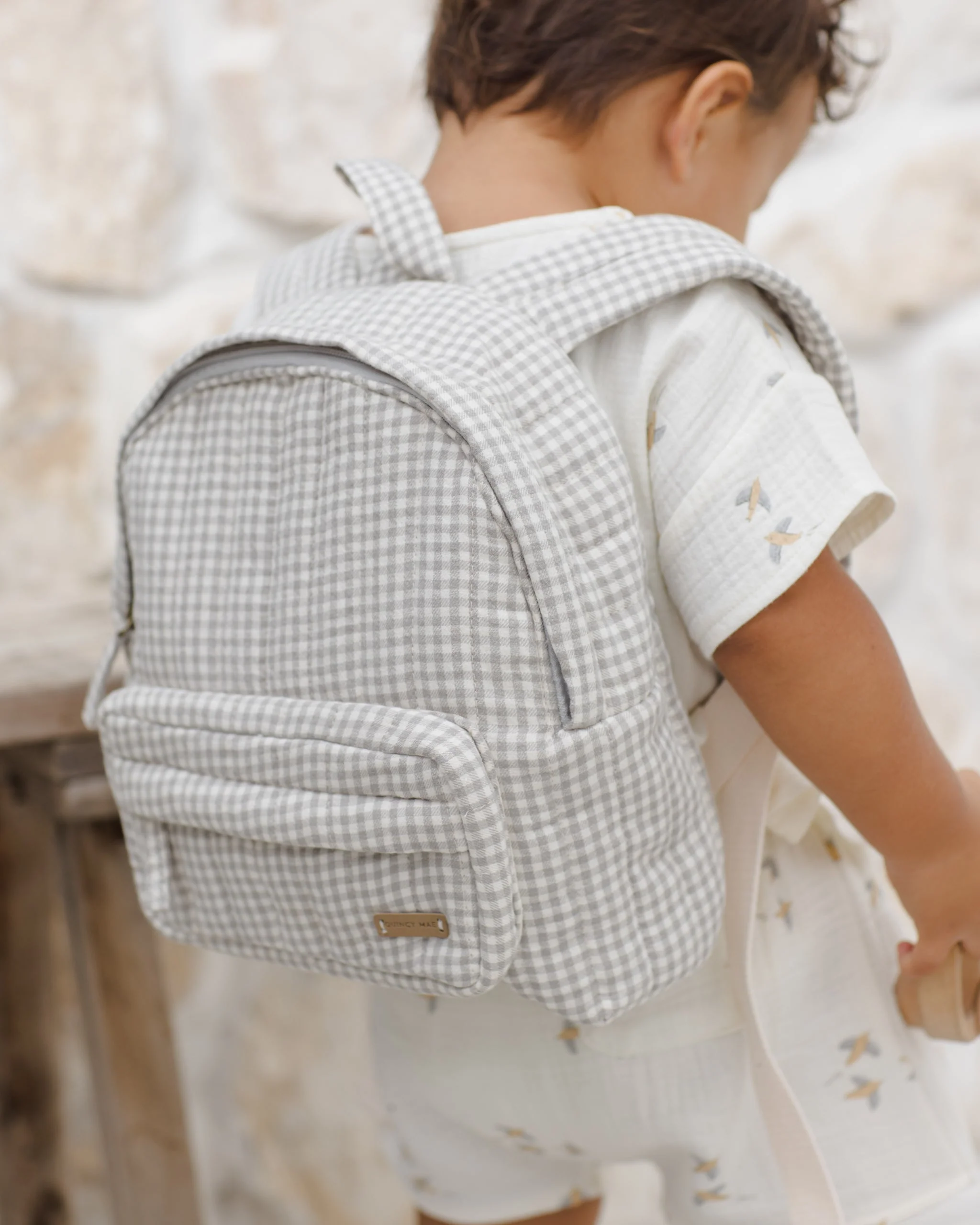 Mini Backpack Sage Gingham - Image 3