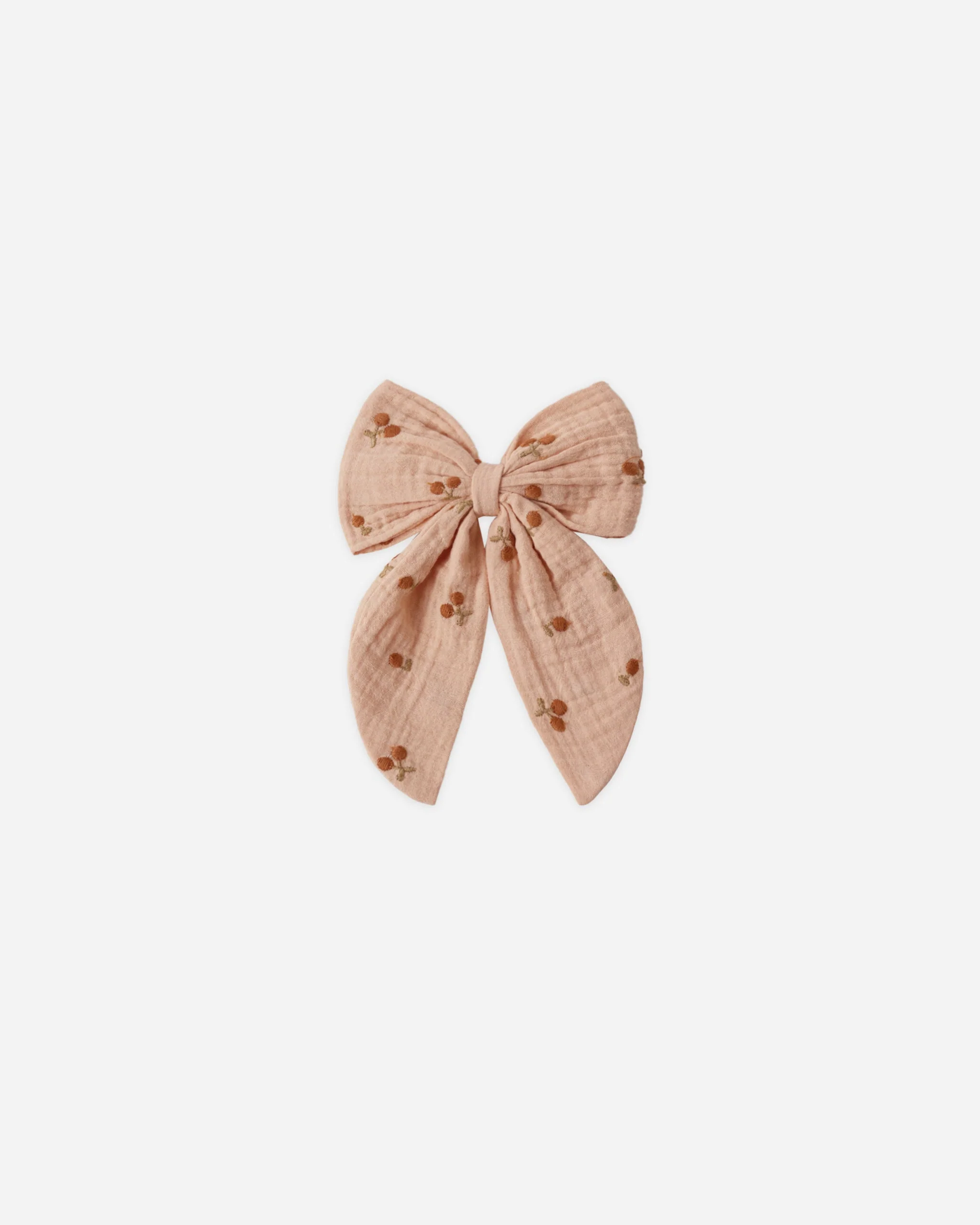 Oversized Bow Cherry Embroidery