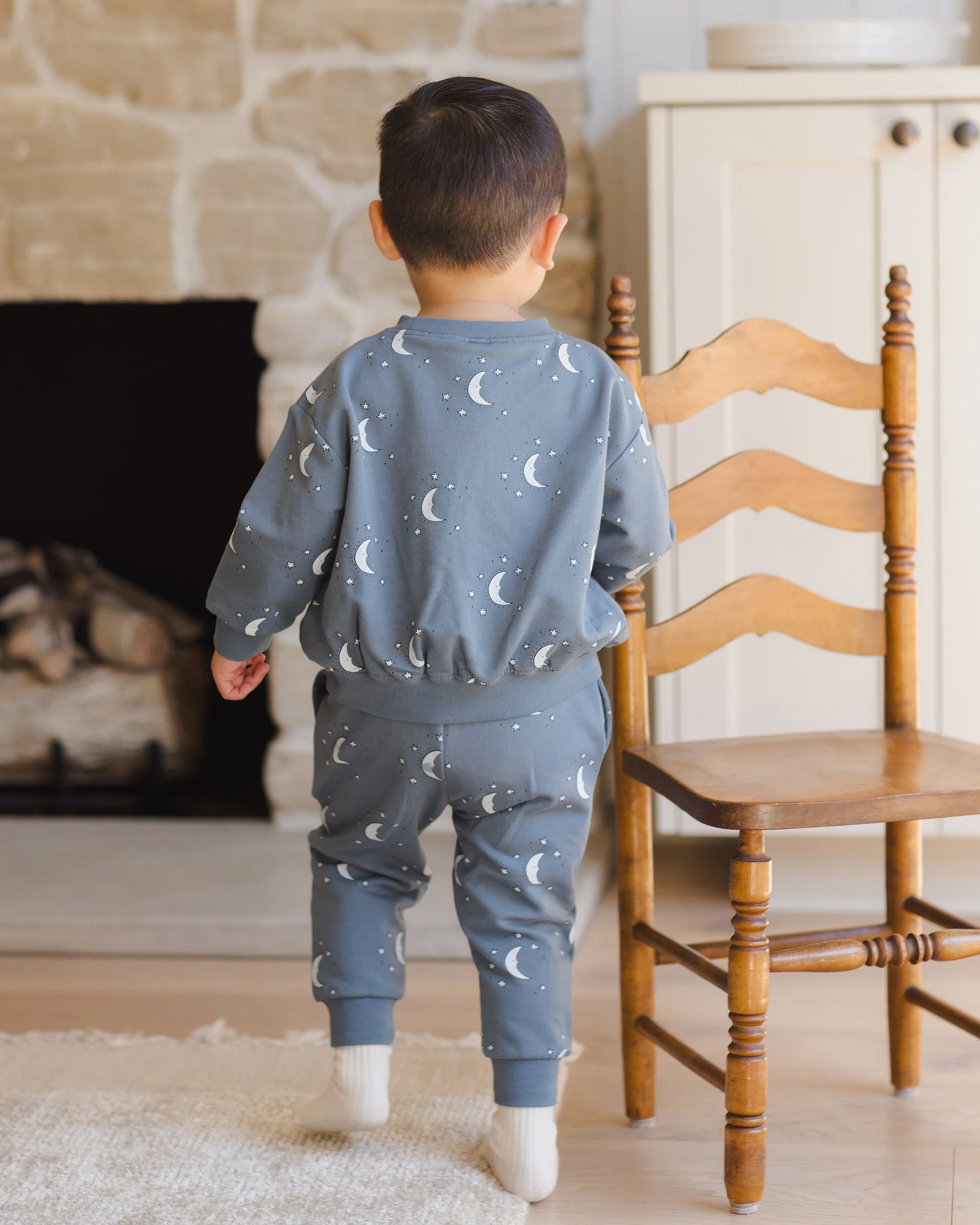 Relaxed Fleece Sweatshirt || Silver Moons - Image 5