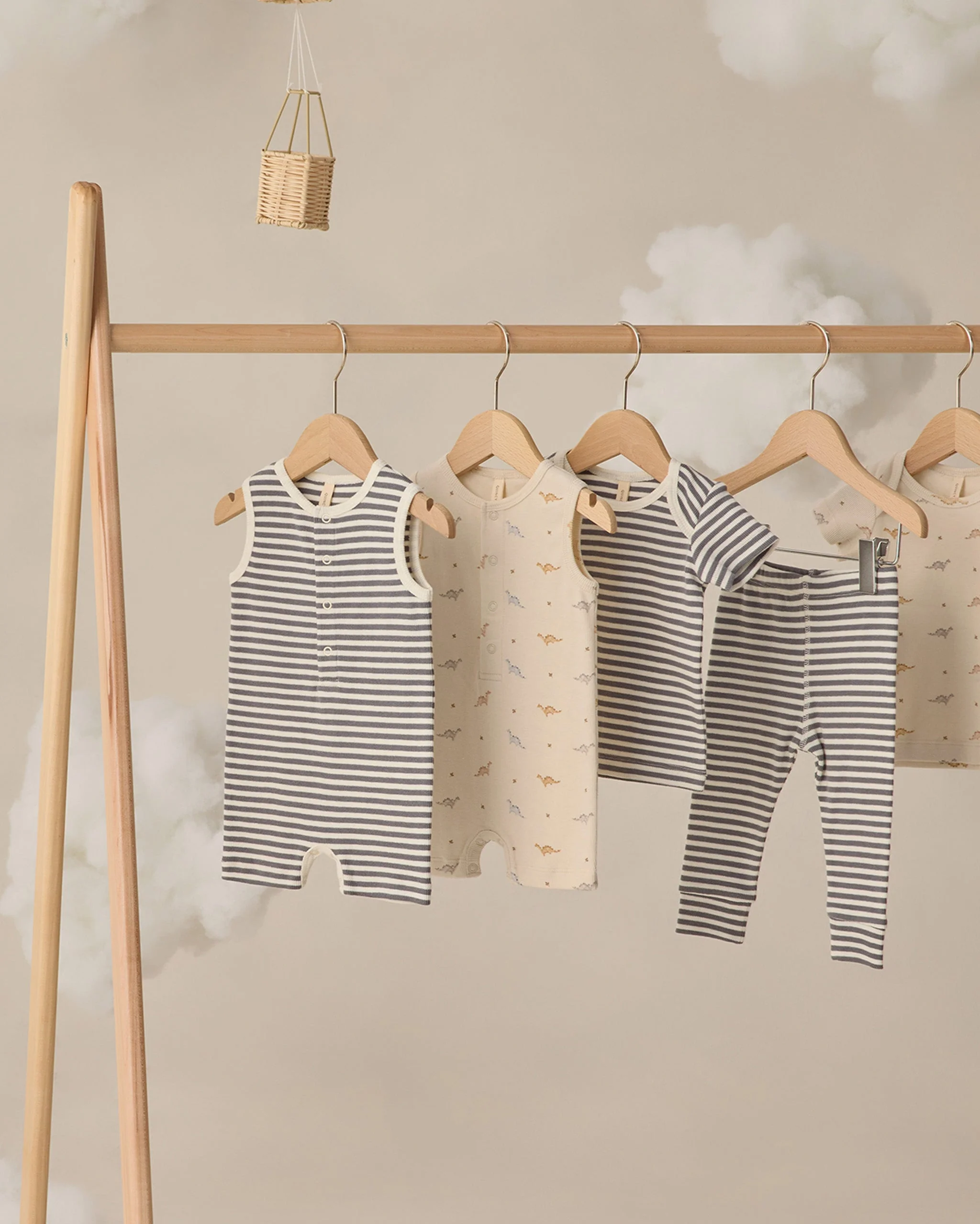 Ribbed Short Sleeve Tee + Legging Set Ocean Stripe - Image 5