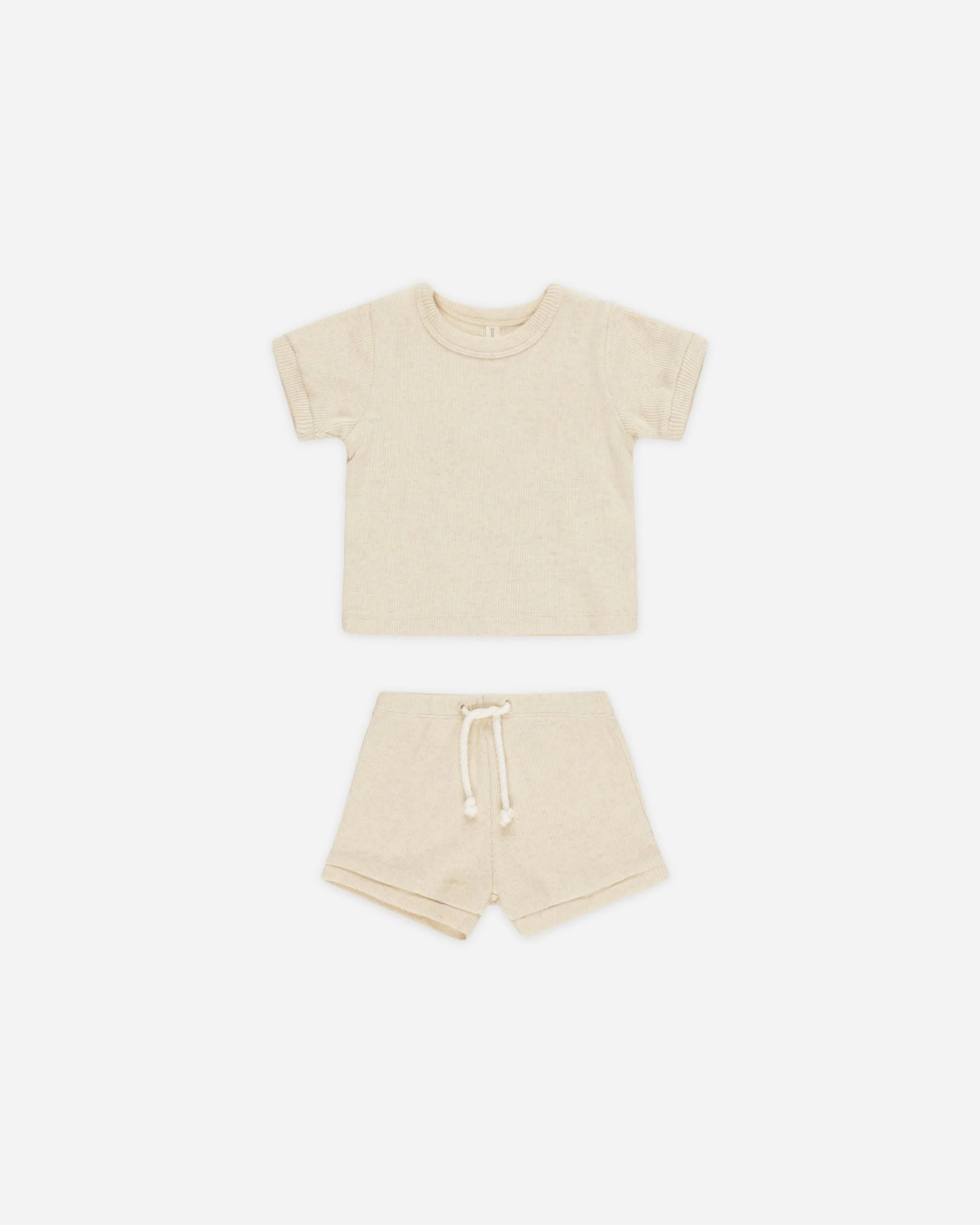Ribbed Shortie Set || Oatmeal