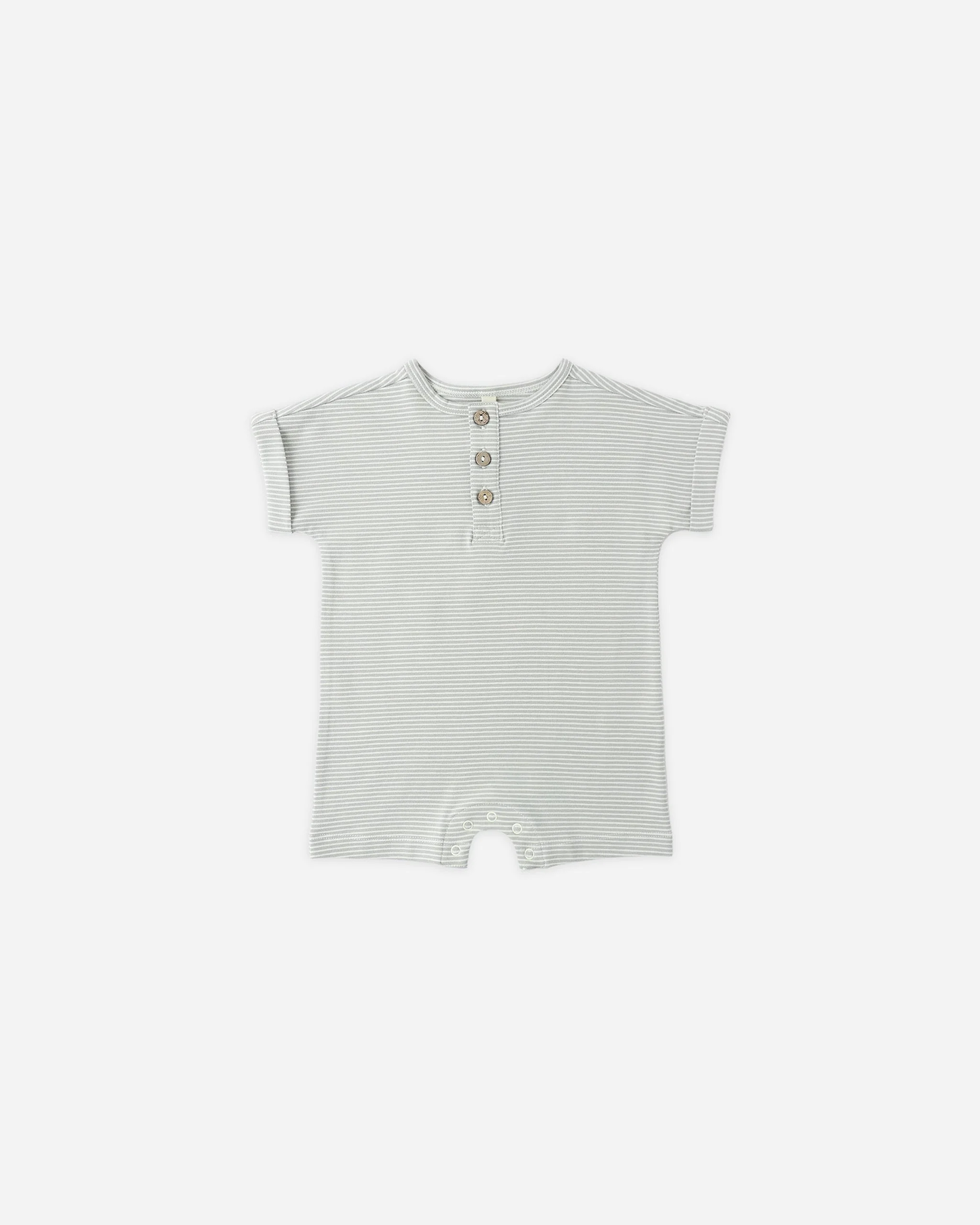 Short Sleeve One-Piece Sage Micro Stripe