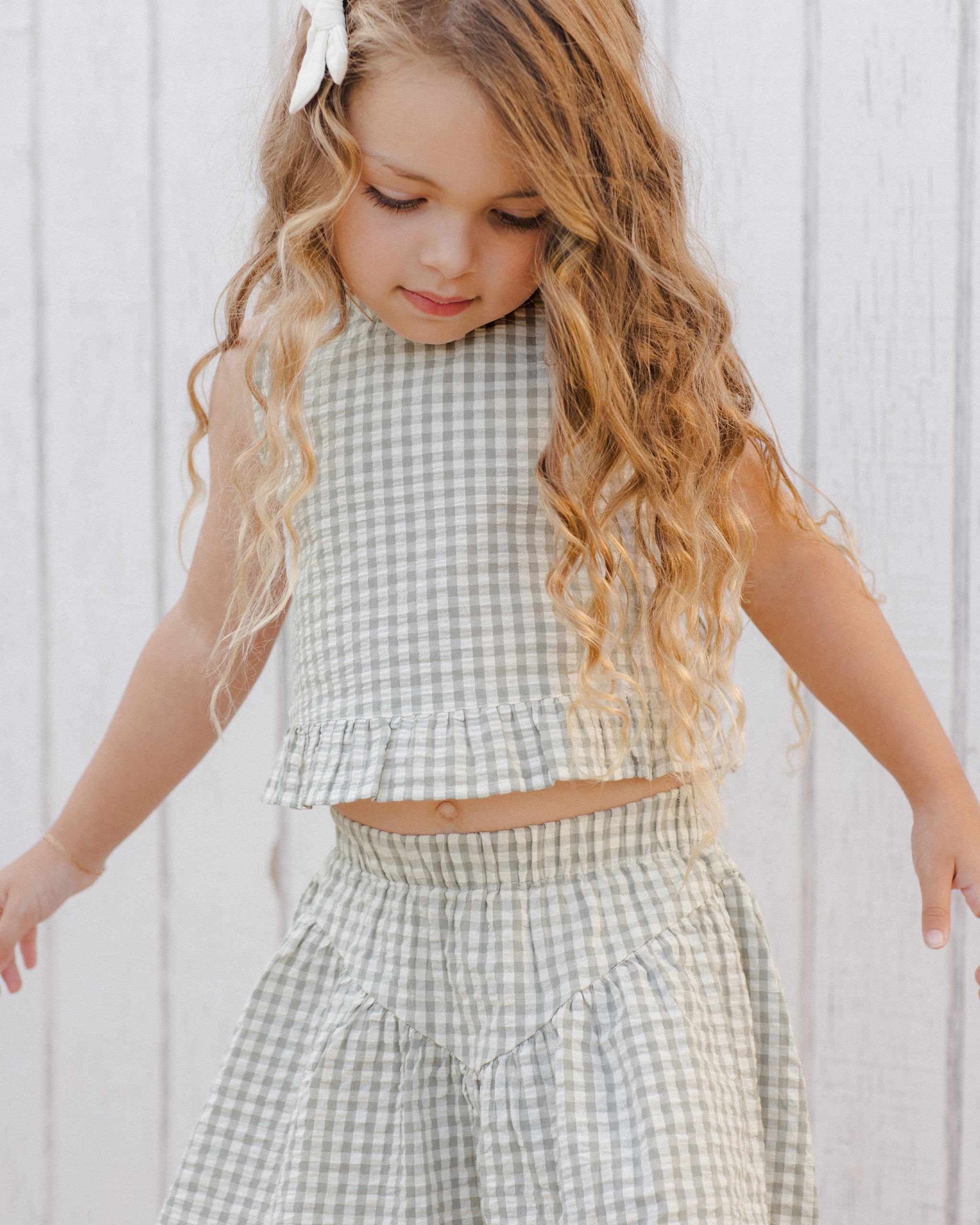Sparrow Skirt || Eucalyptus Gingham - Image 5