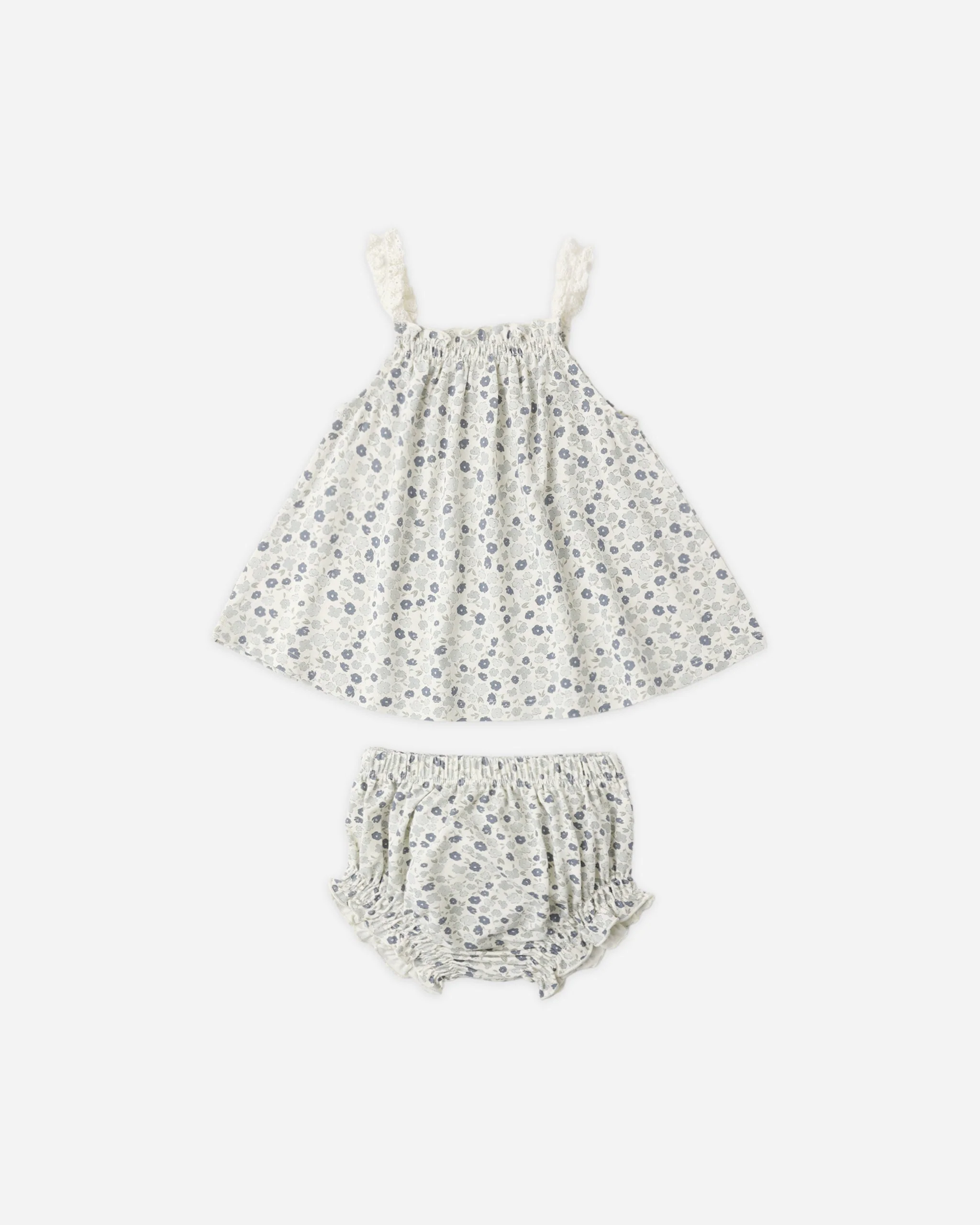 Swing Top & Bloomer Set Blue Ditsy
