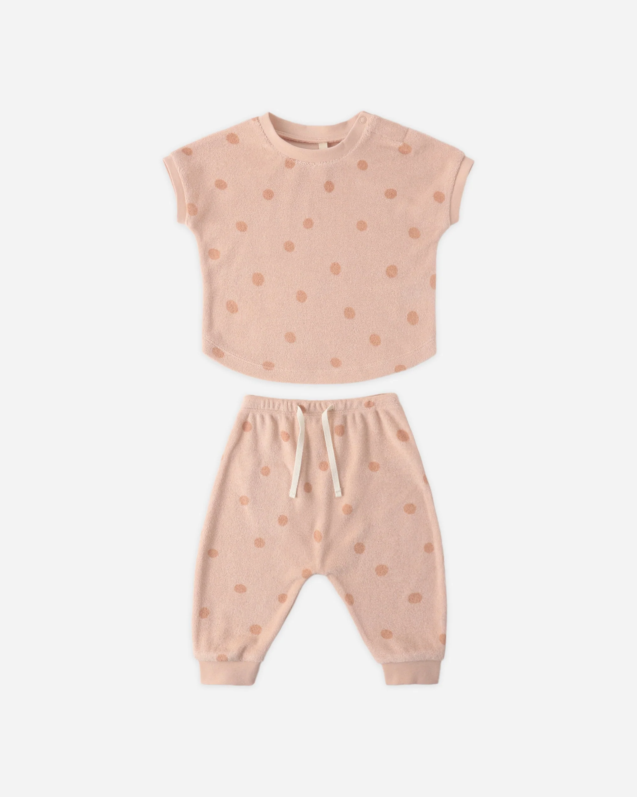 Terry Tee + Pant Set Polka Dot
