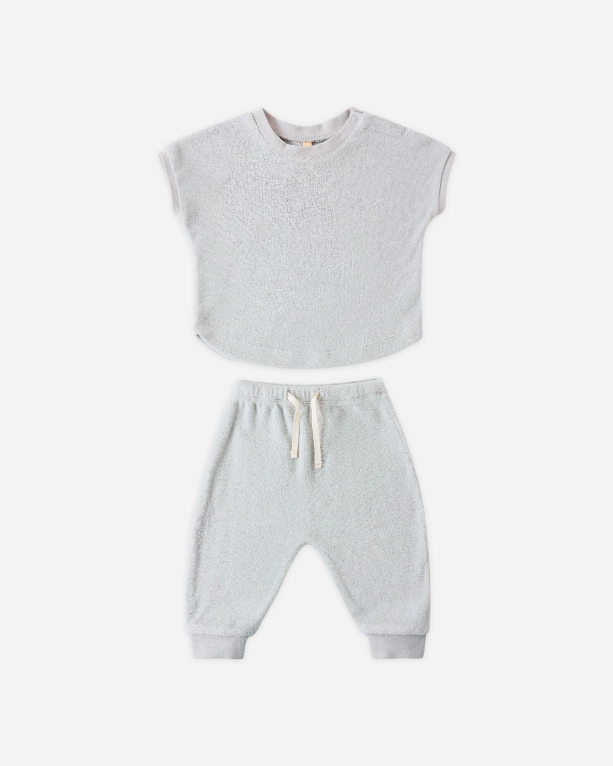 Terry Tee + Pant Set Sky