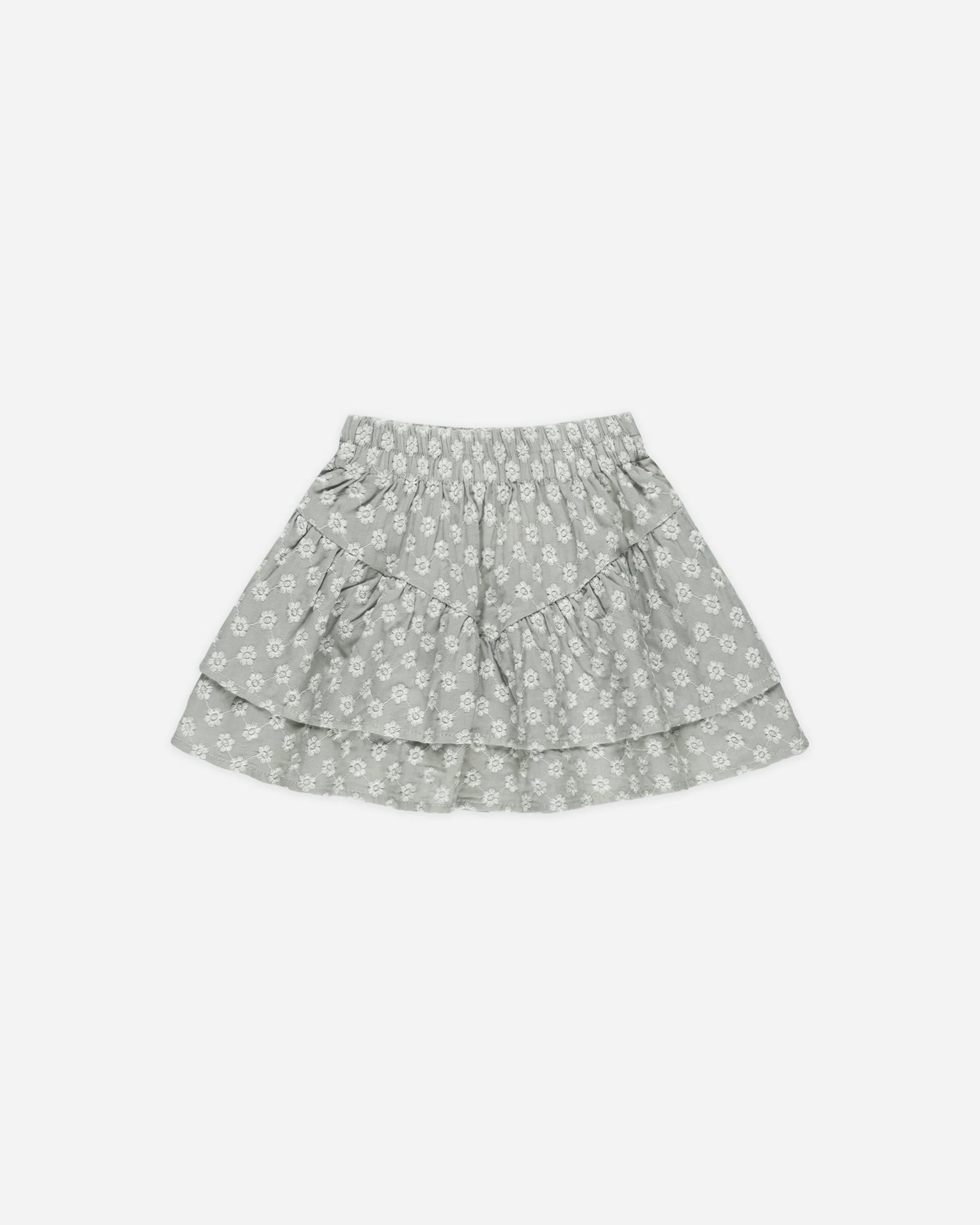 Tiered Mini Skirt || Seafoam