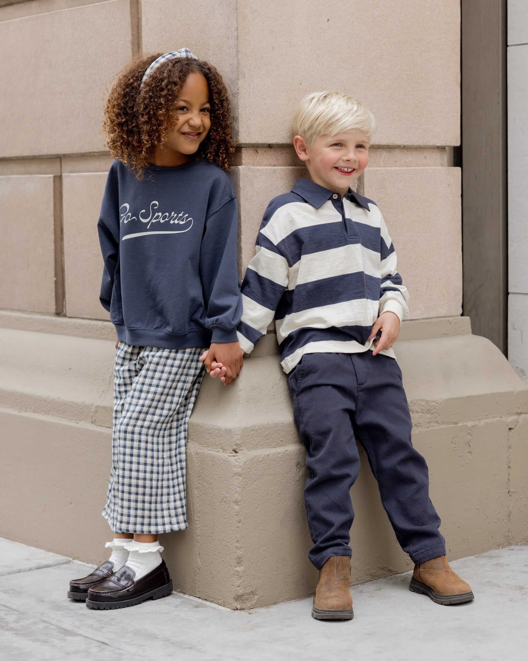 Wide Leg Pant || Navy Check - Image 4