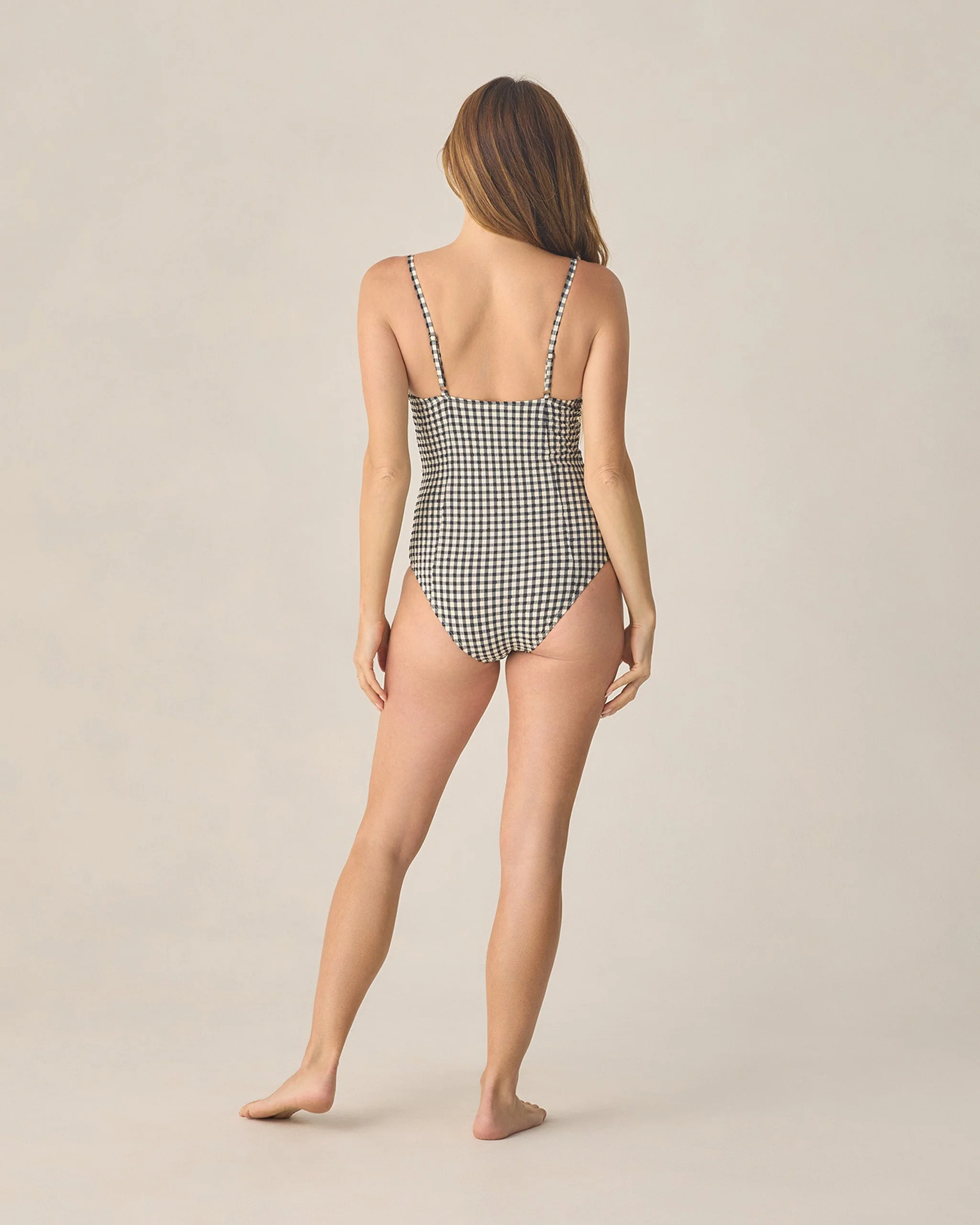 Women's Underwire One-Piece Black Gingham - Image 2