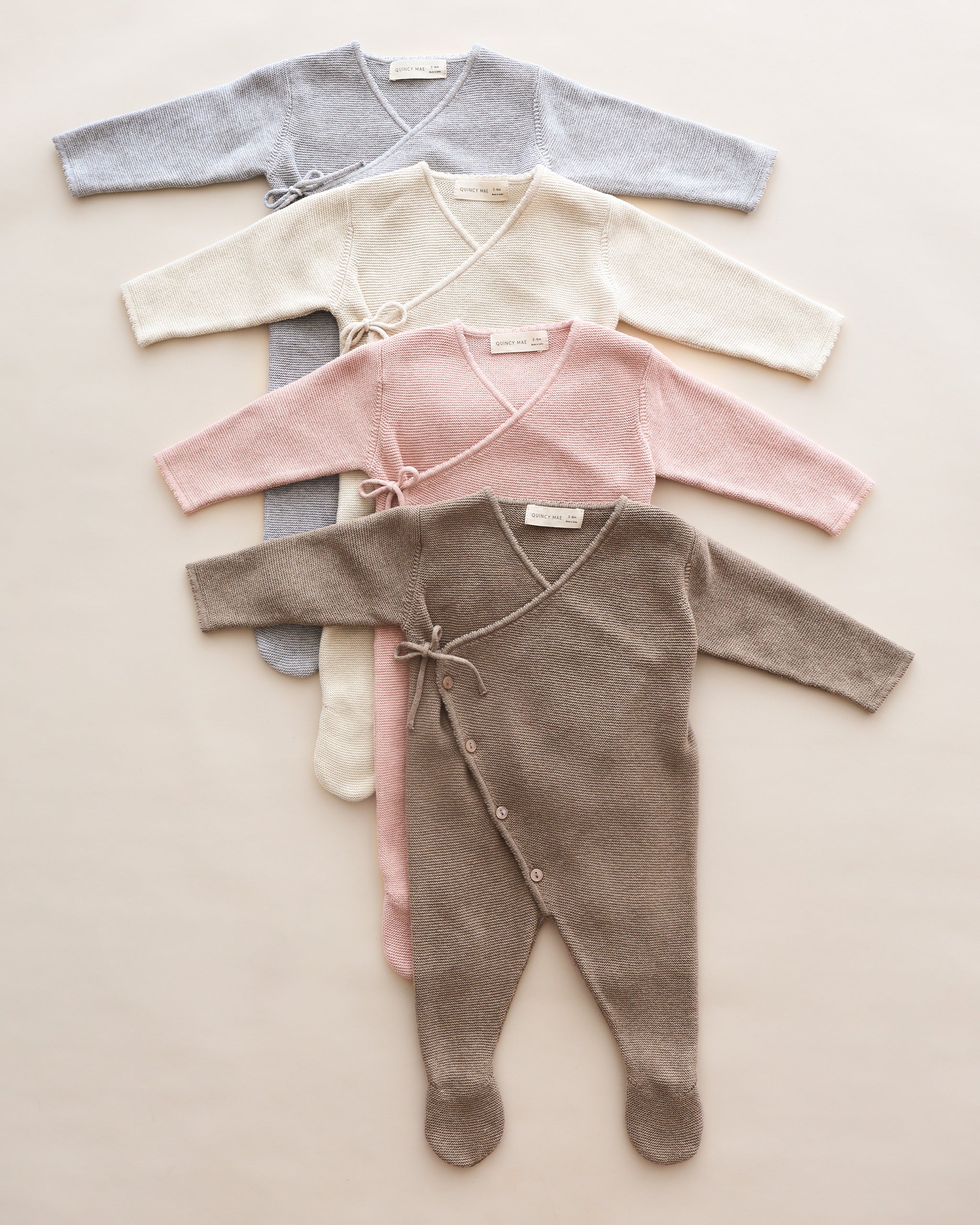Wrap Knit Footie || Heathered Dusty Blue - Image 7
