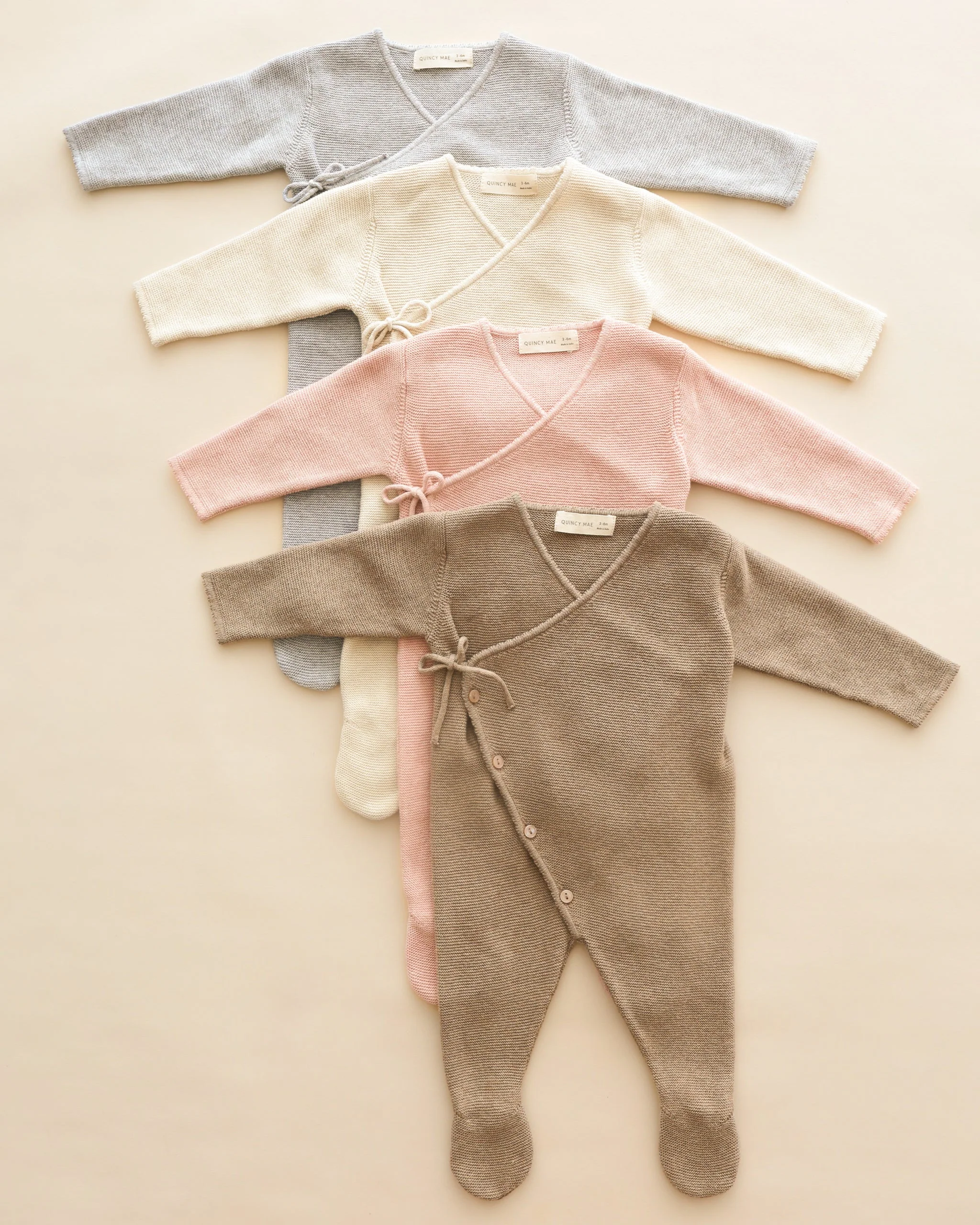 Wrap Knit Footie || Heathered Rose - Image 9